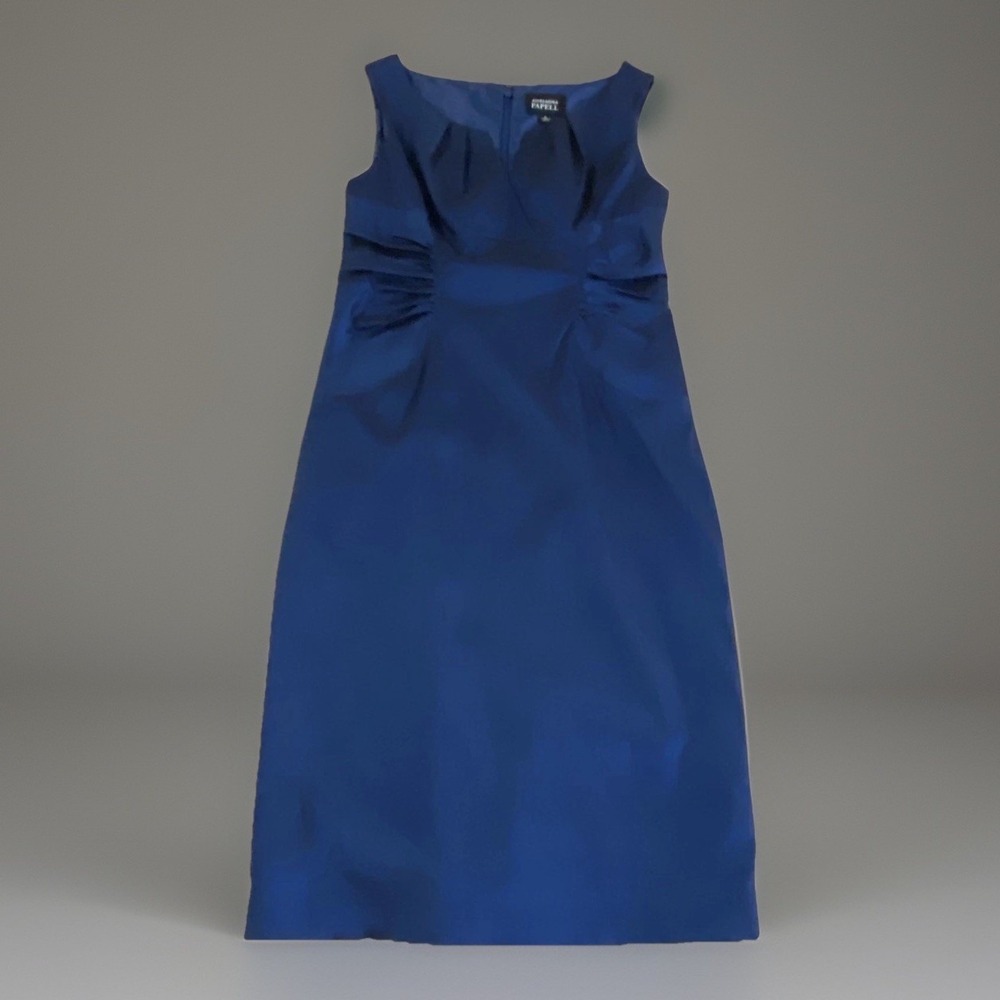 Adrianna Papell Cocktail Business Party Wedding Dress Knee Length Sz 6 Blue